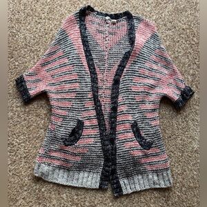 Moth Anthropology Open Front Cardigan 3/4 sleeve with button front size xs